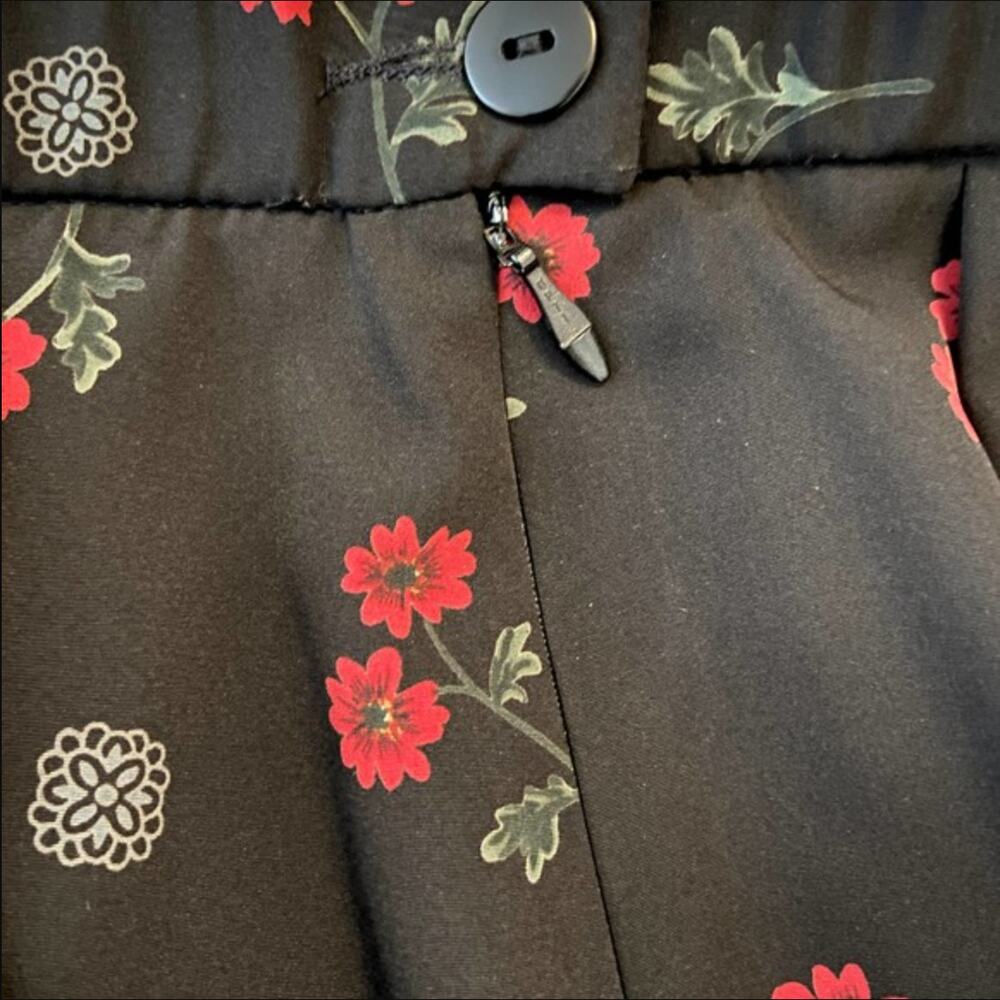 Vintage Pendleton Skirt Set 90s Blouse Poppy Print Floral Black Red Matching 12 - Picture 8 of 8